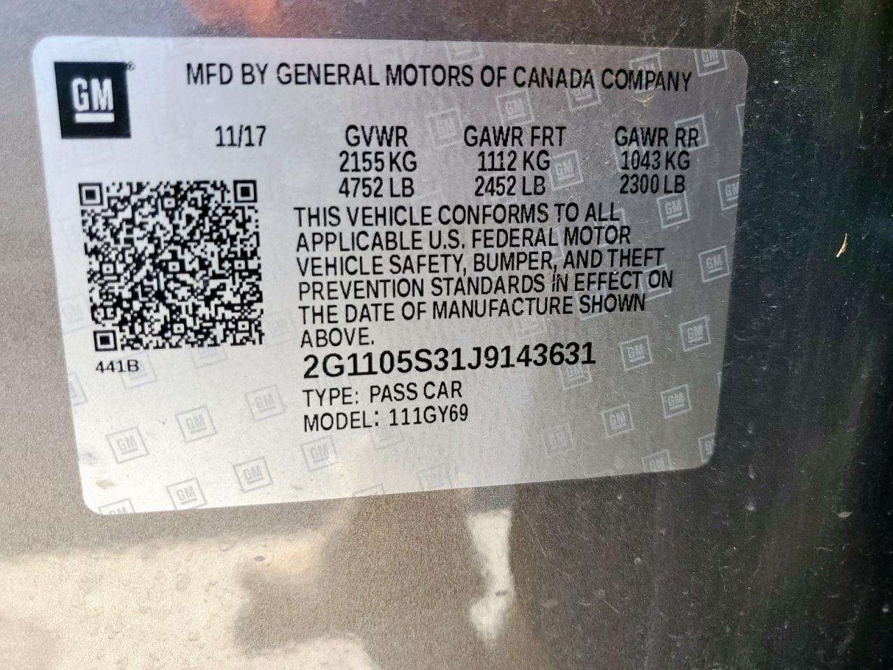 2018 CHEVROLET IMPALA