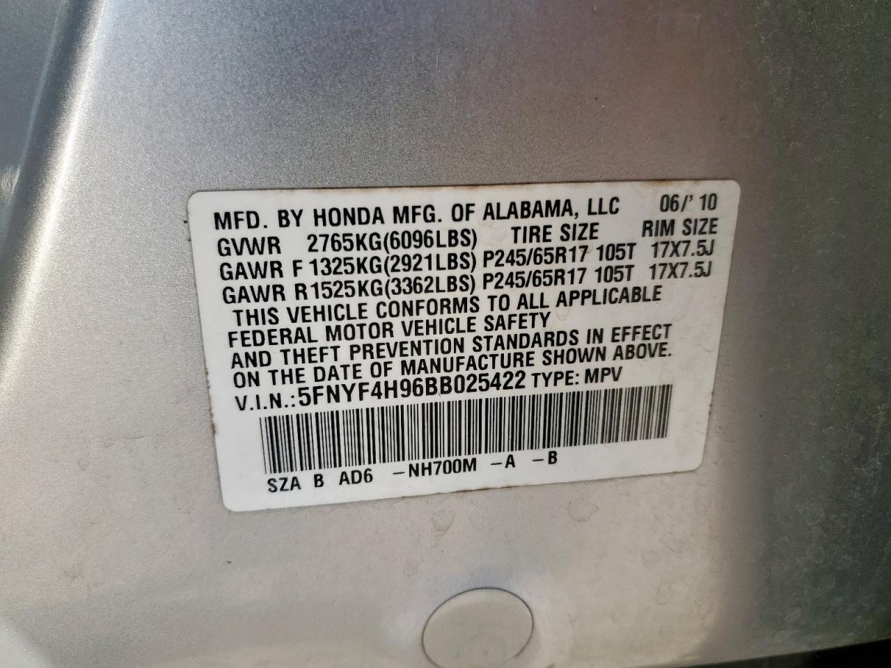 2011 HONDA PILOT
