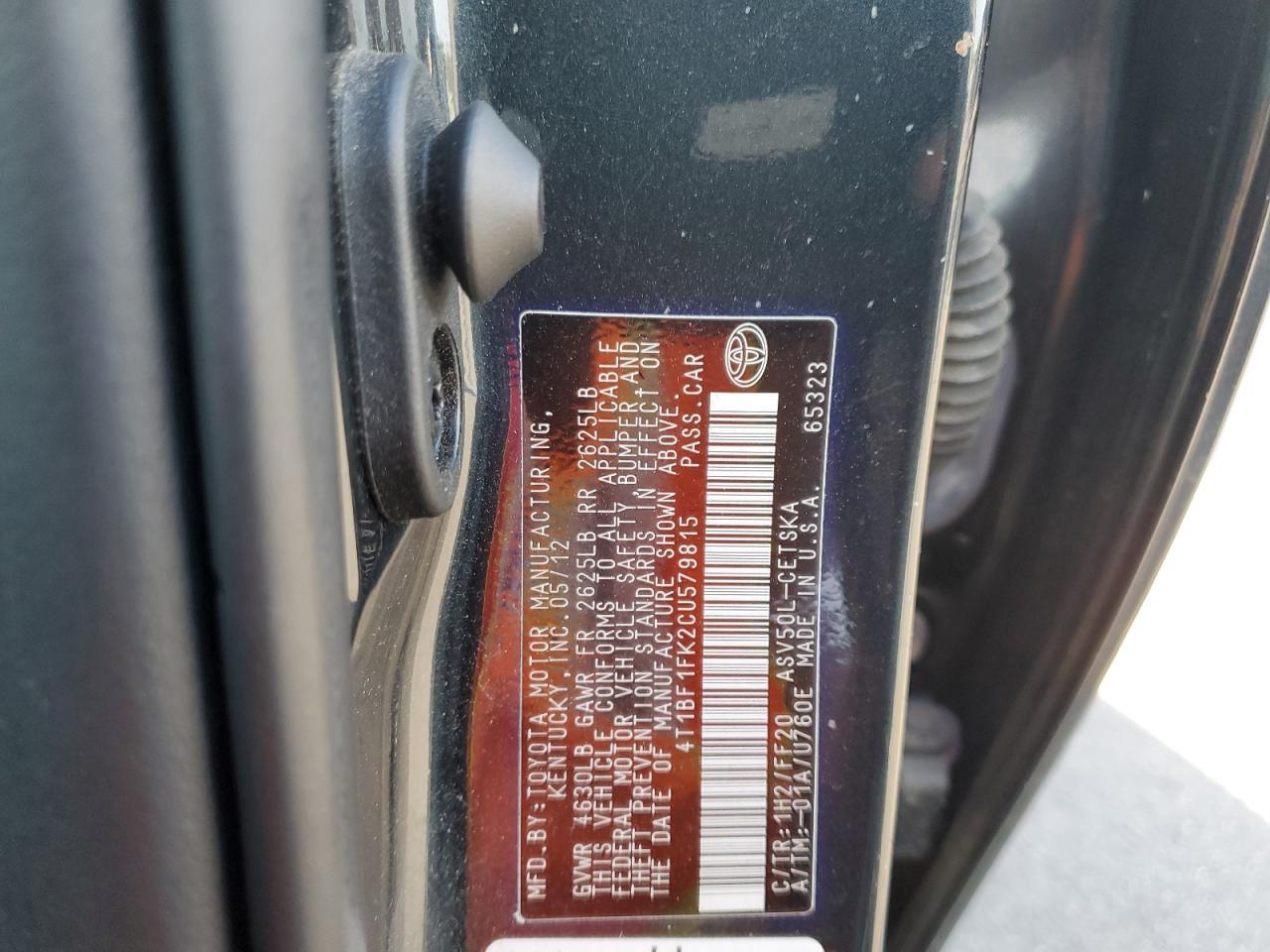 2012 TOYOTA CAMRY