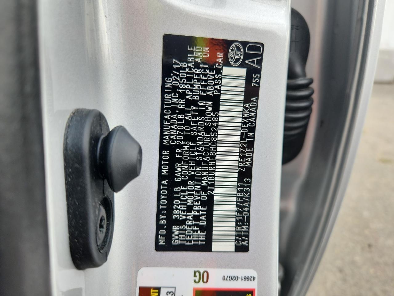 2017 TOYOTA COROLLA