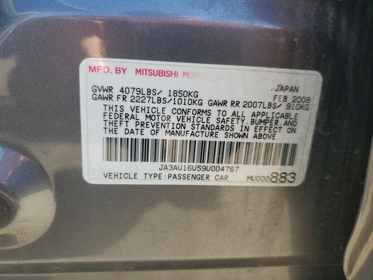 2009 MITSUBISHI LANCER