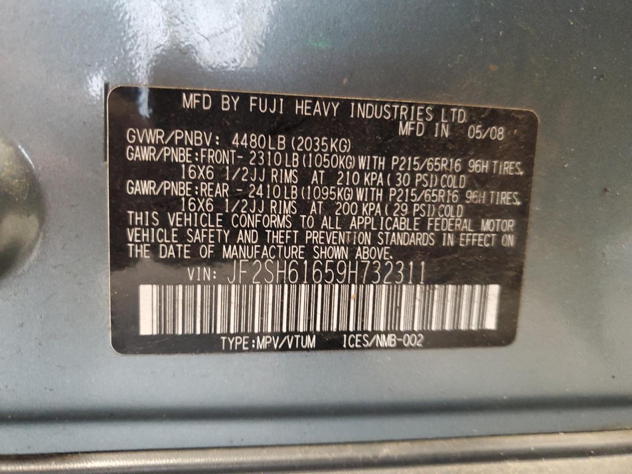 2009 SUBARU FORESTER
