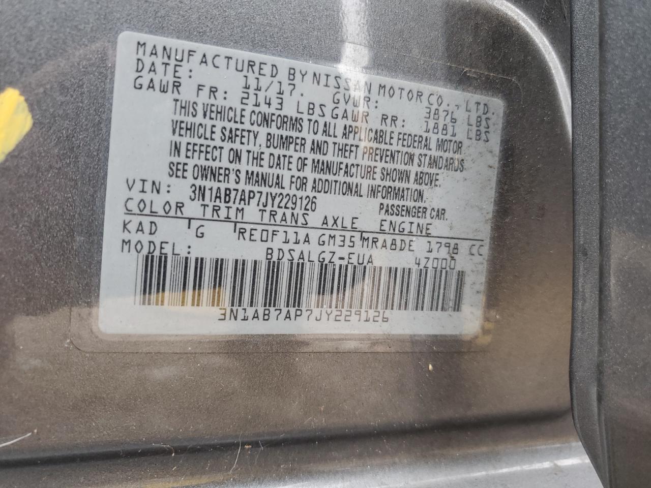 2018 NISSAN SENTRA