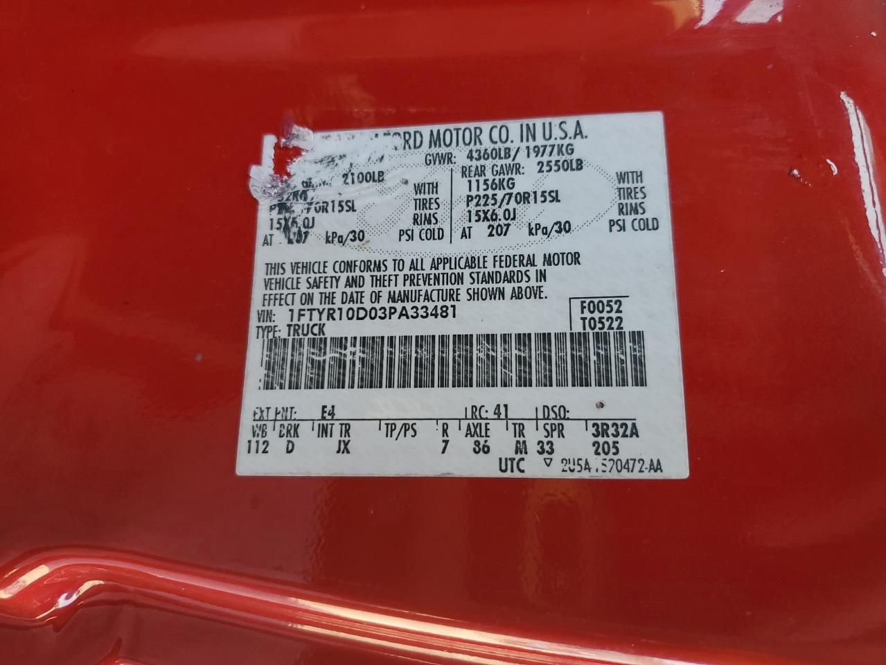 2003 FORD RANGER