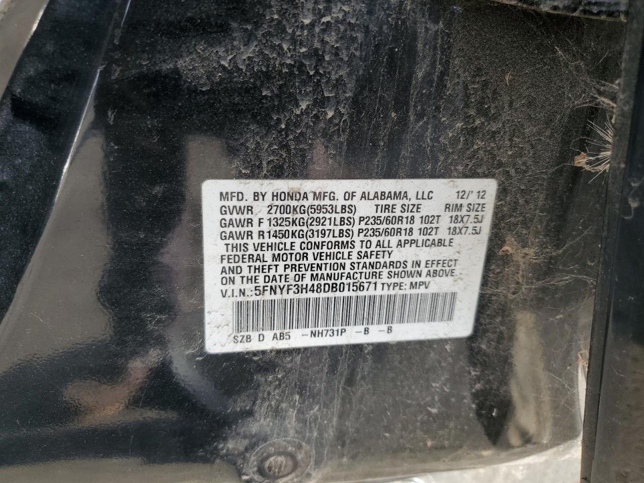 2013 HONDA PILOT