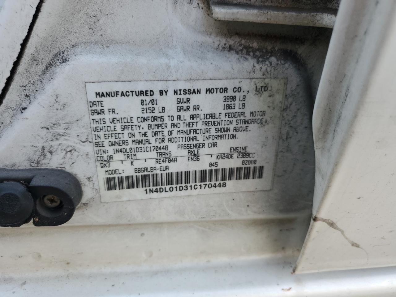 2001 NISSAN ALTIMA