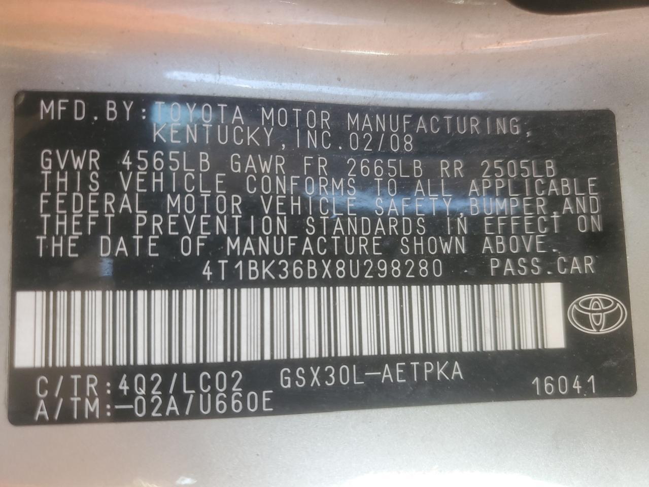 2008 TOYOTA Avalon