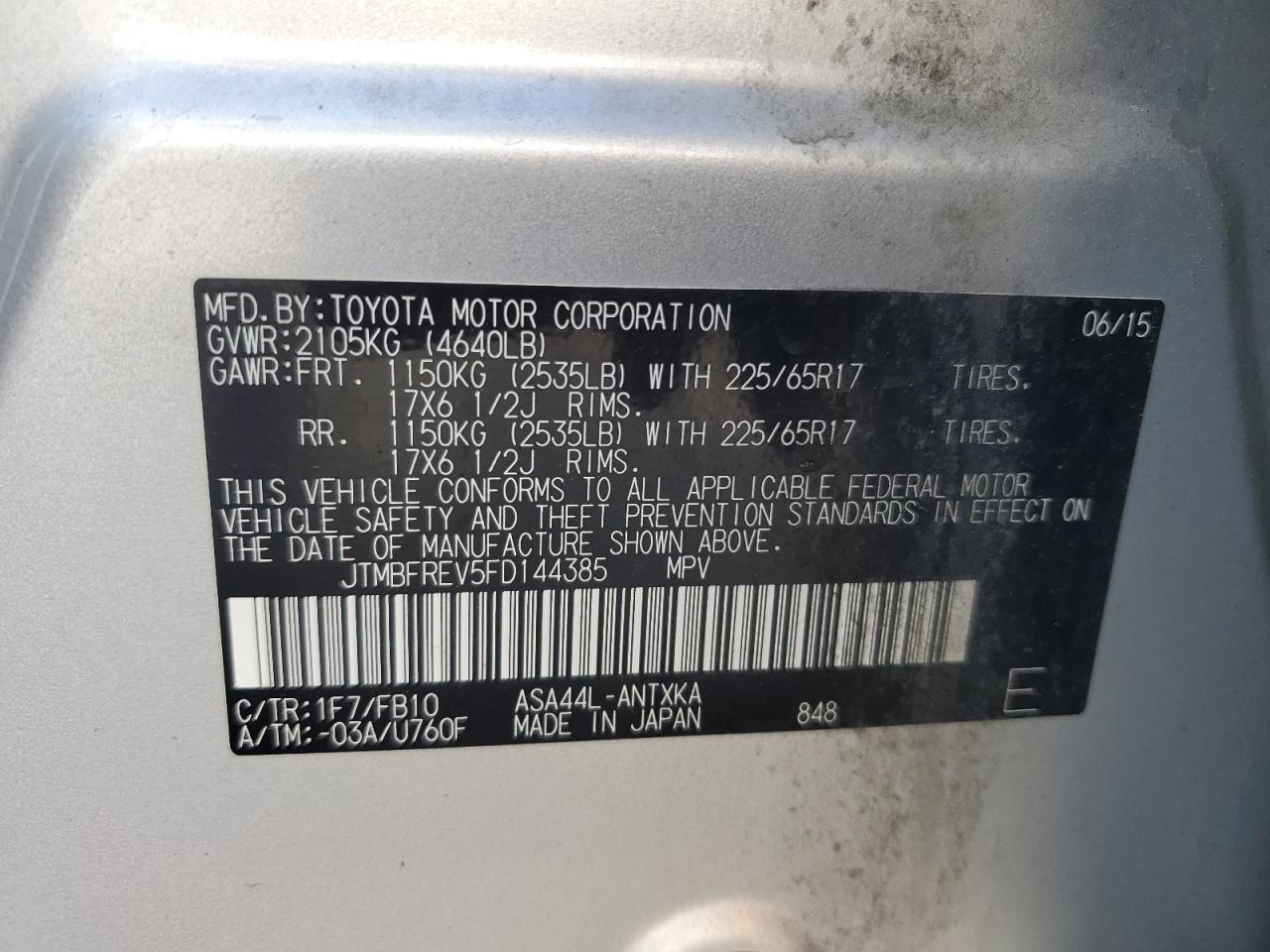 2015 TOYOTA RAV4