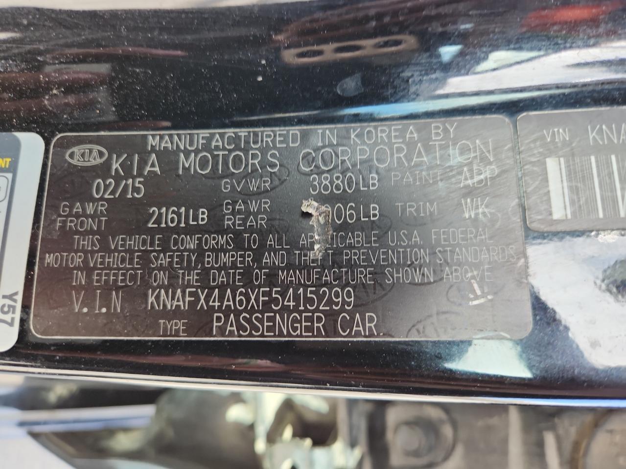 2015 KIA FORTE