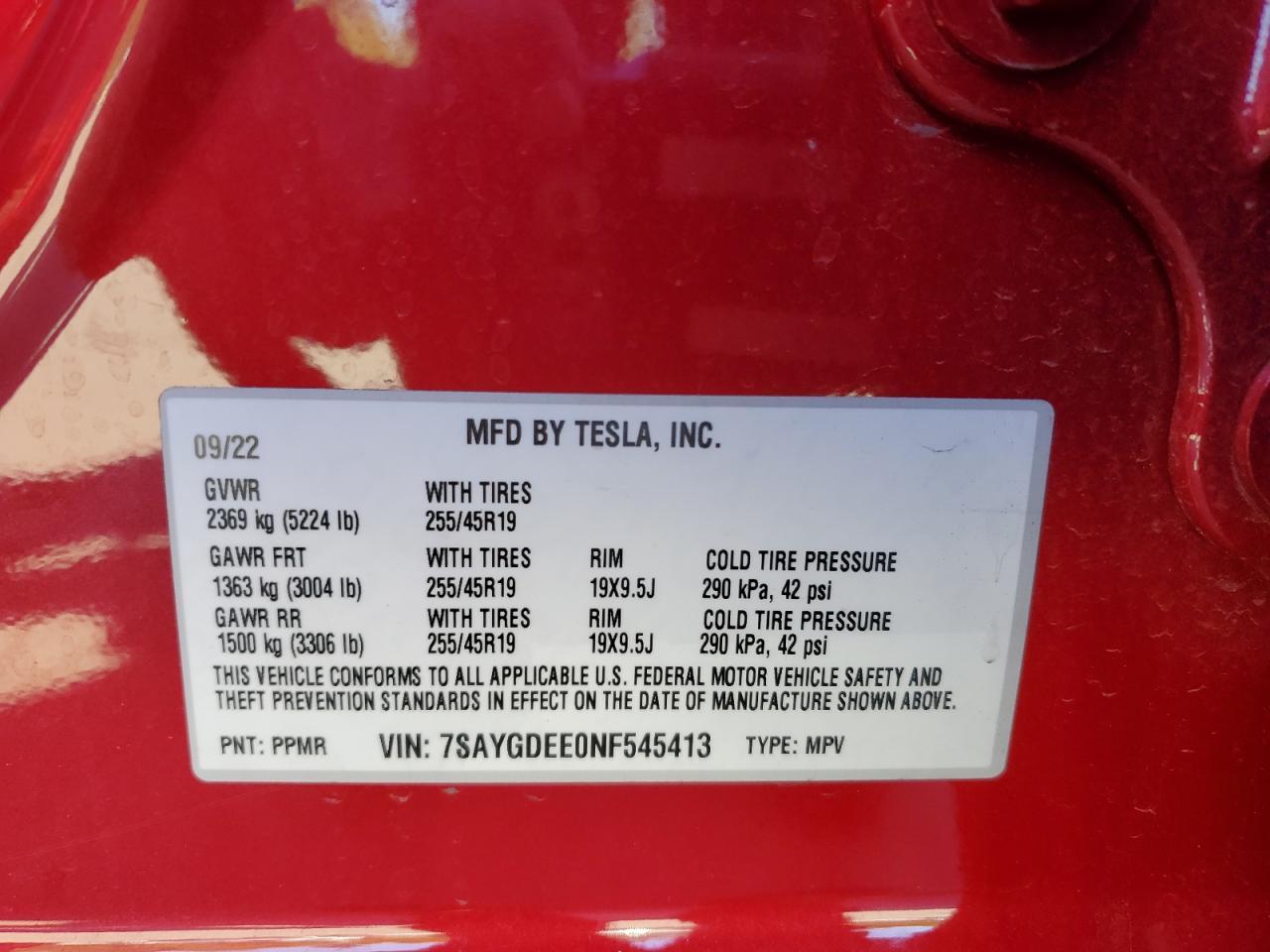 2022 TESLA MODEL Y