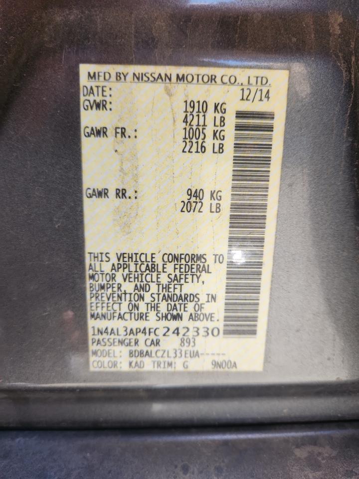 2015 NISSAN ALTIMA