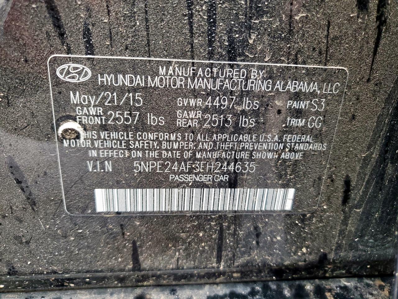 2015 HYUNDAI SONATA