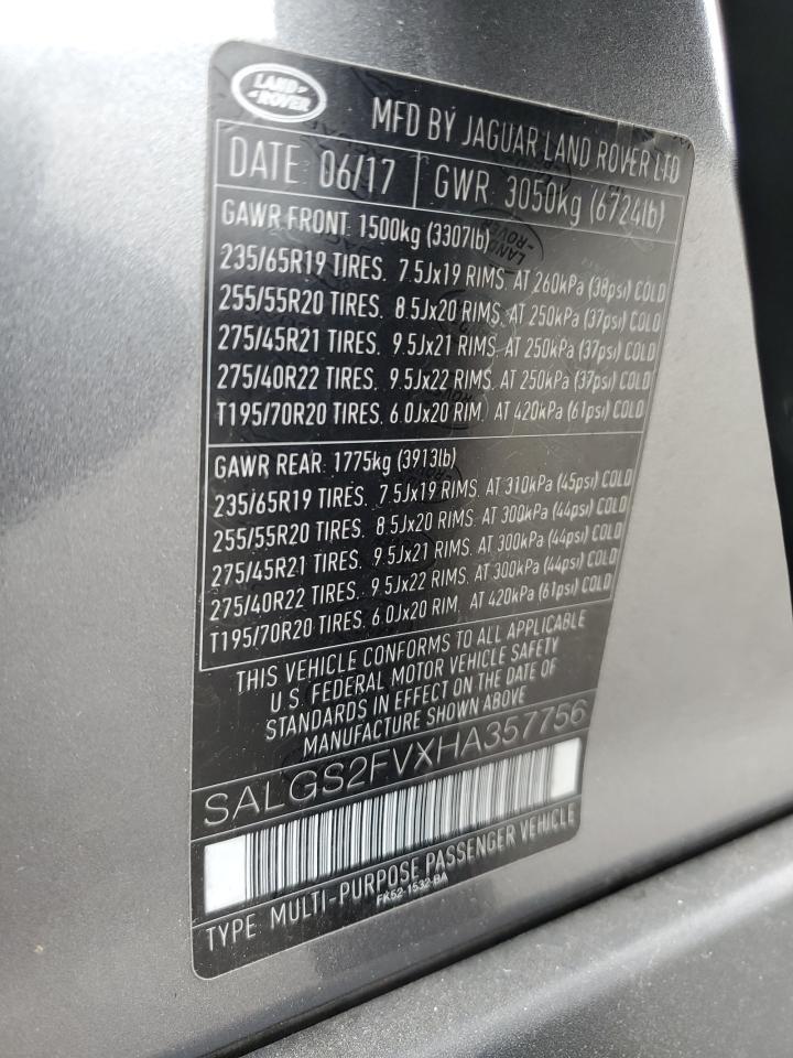 2017 LAND ROVER RANGE ROVER