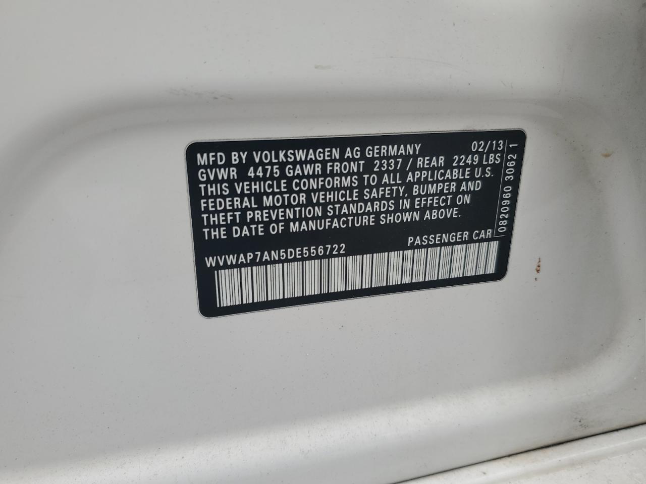 2013 VOLKSWAGEN CC