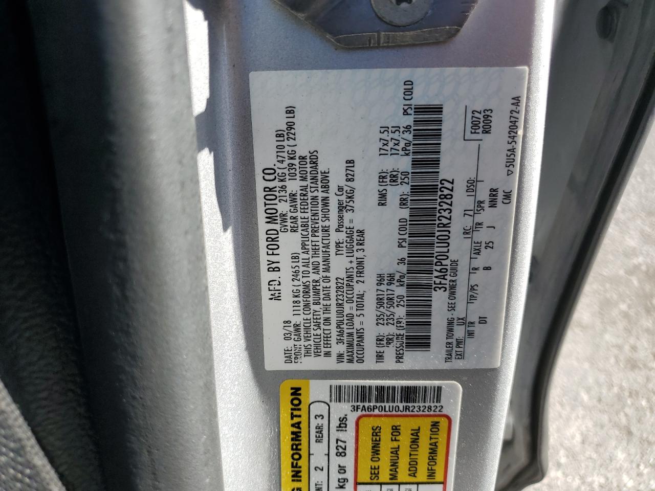 2018 FORD FUSION