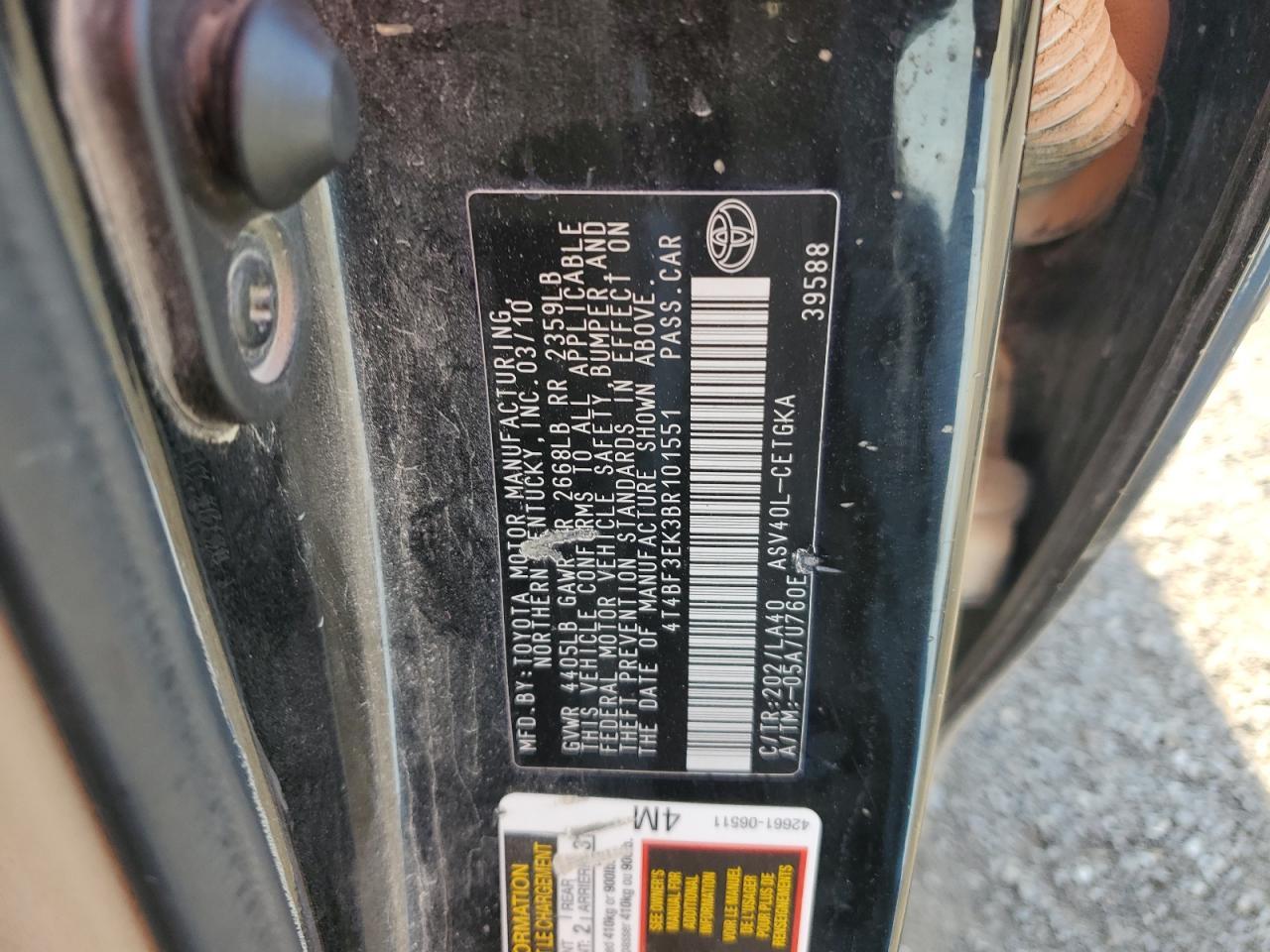 2011 TOYOTA CAMRY
