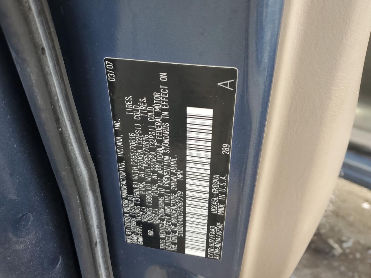 2007 TOYOTA Sequoia