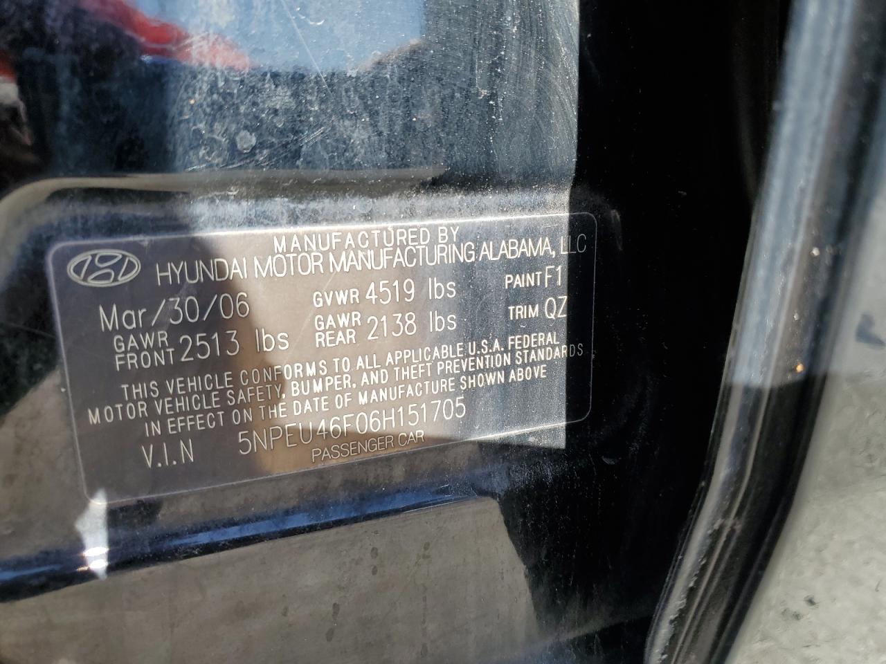 2006 HYUNDAI SONATA