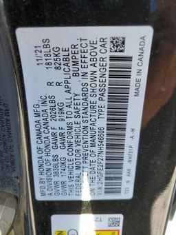 2022 HONDA CIVIC
