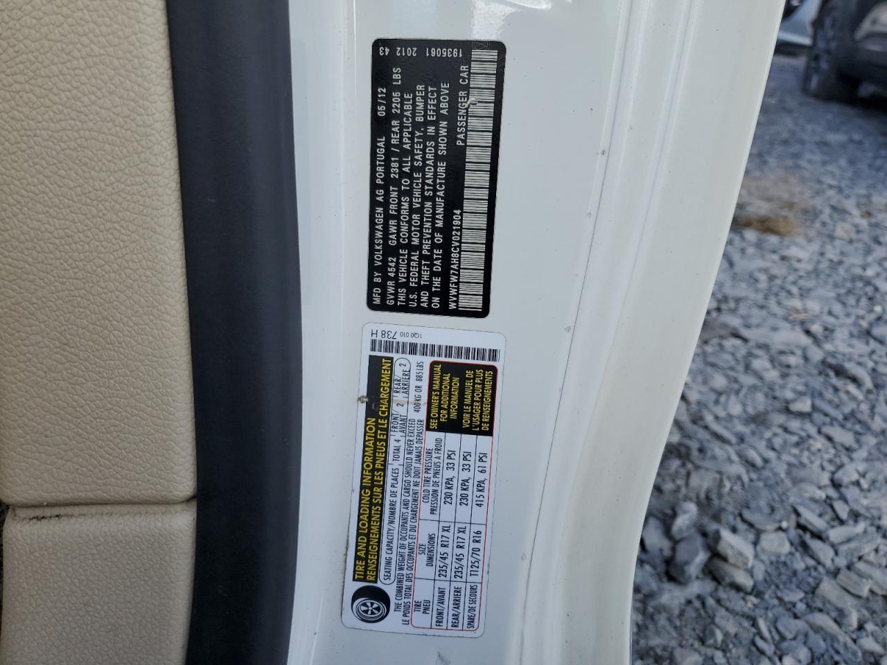 2012 VOLKSWAGEN EOS
