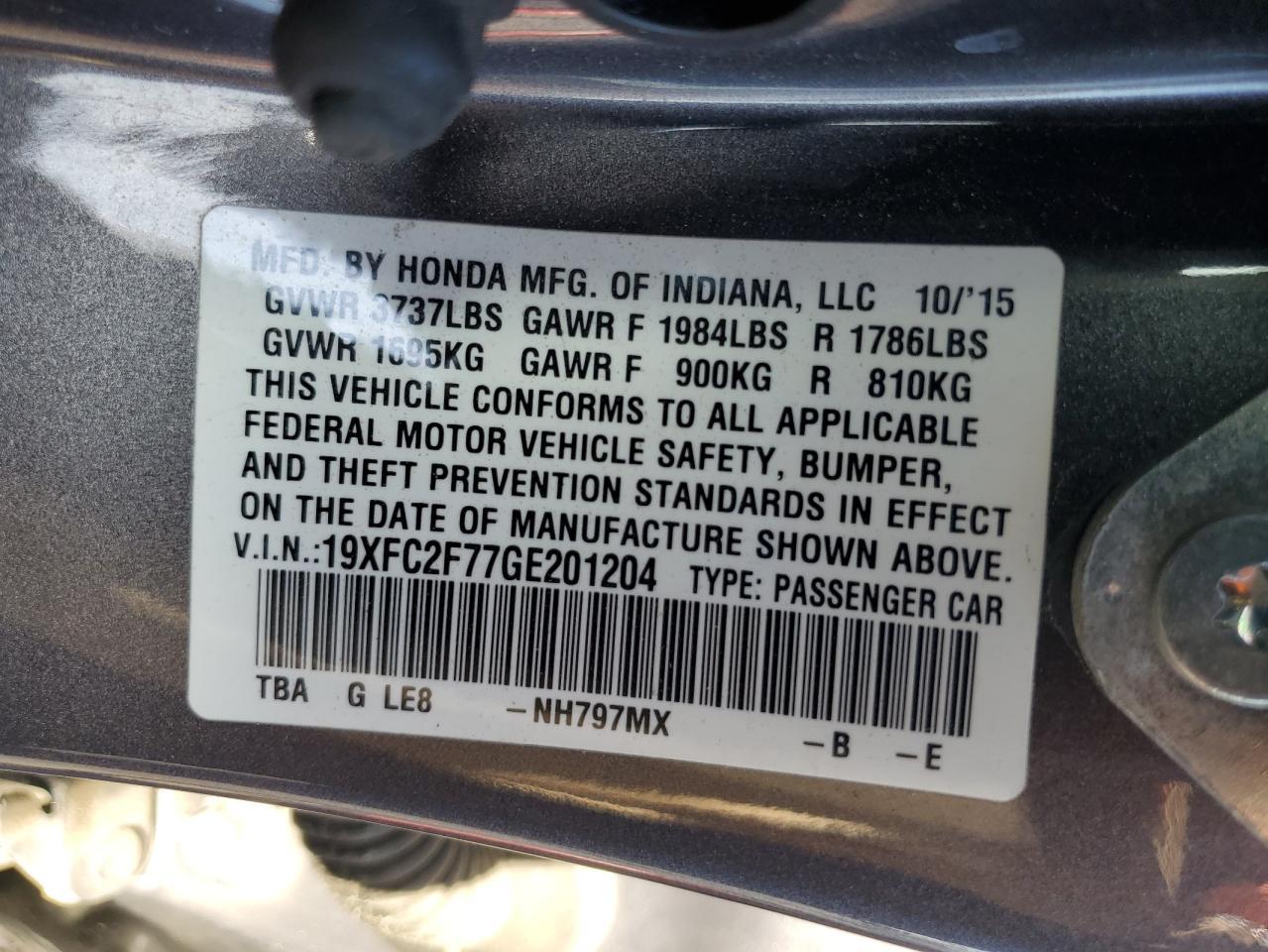 2016 HONDA CIVIC