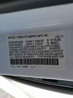 2018 HONDA ACCORD