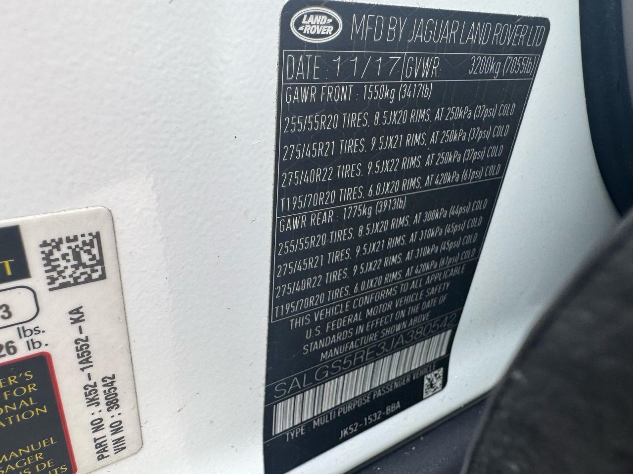 2018 LAND ROVER RANGE ROVER