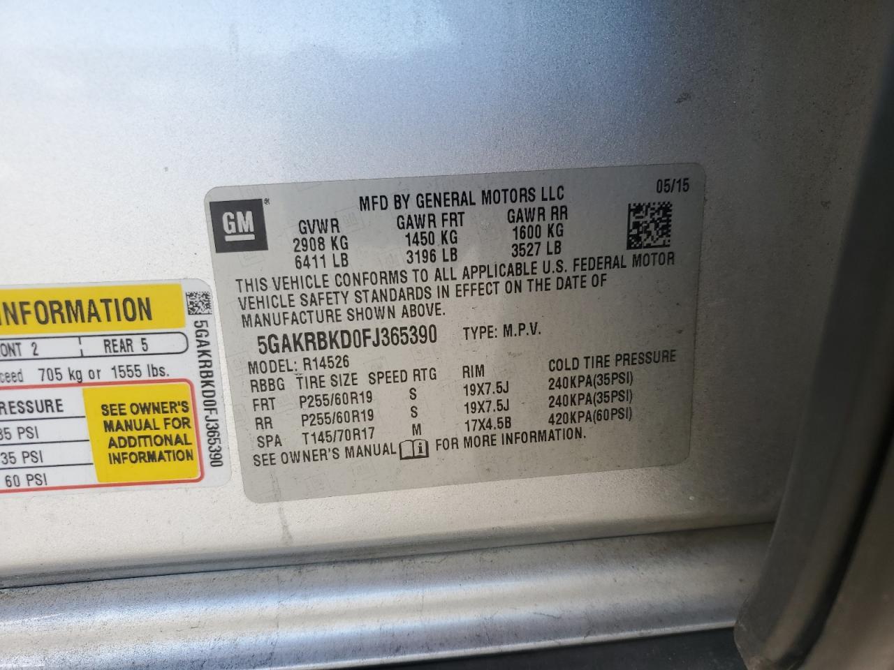 2015 BUICK ENCLAVE