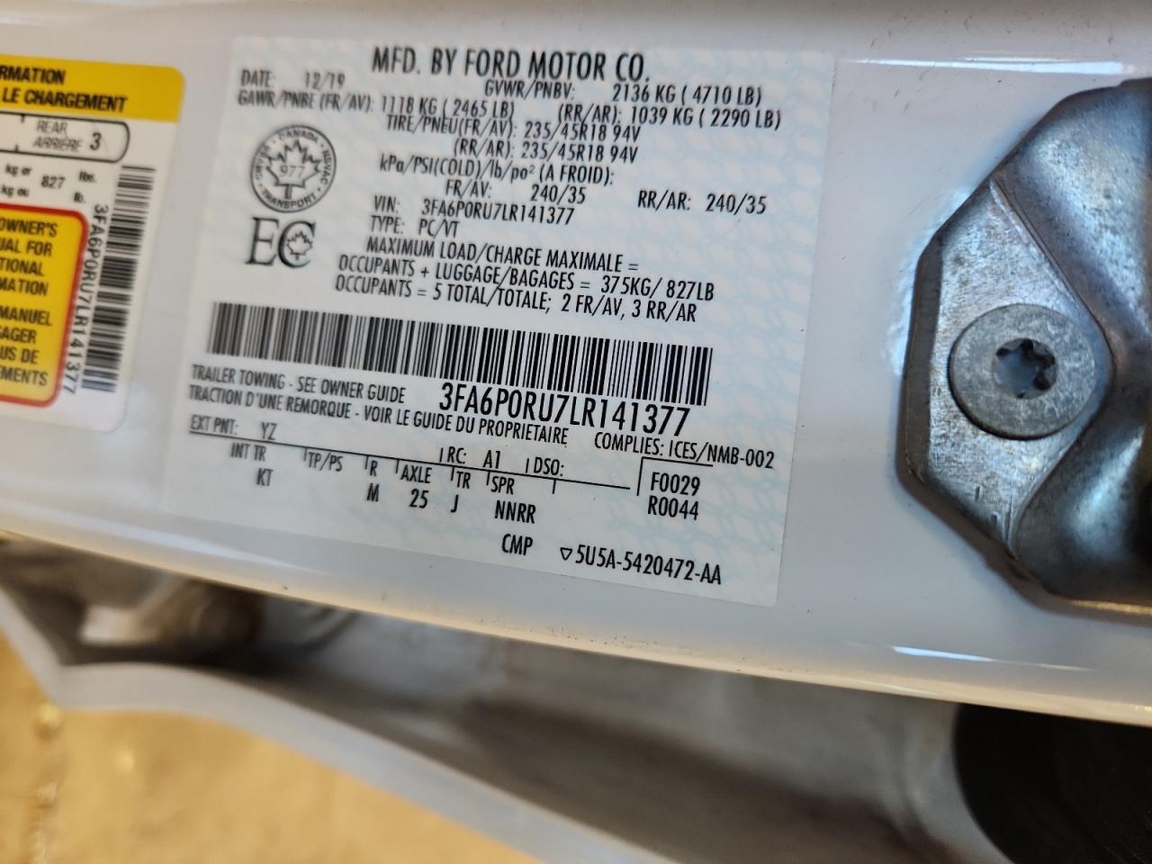 2020 FORD FUSION
