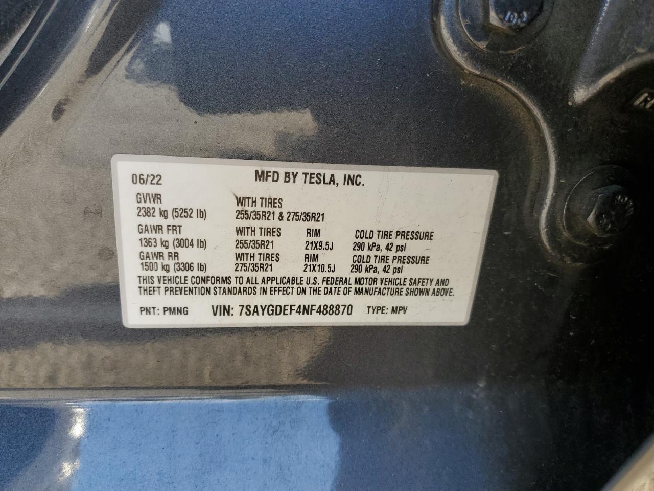 2022 TESLA MODEL Y