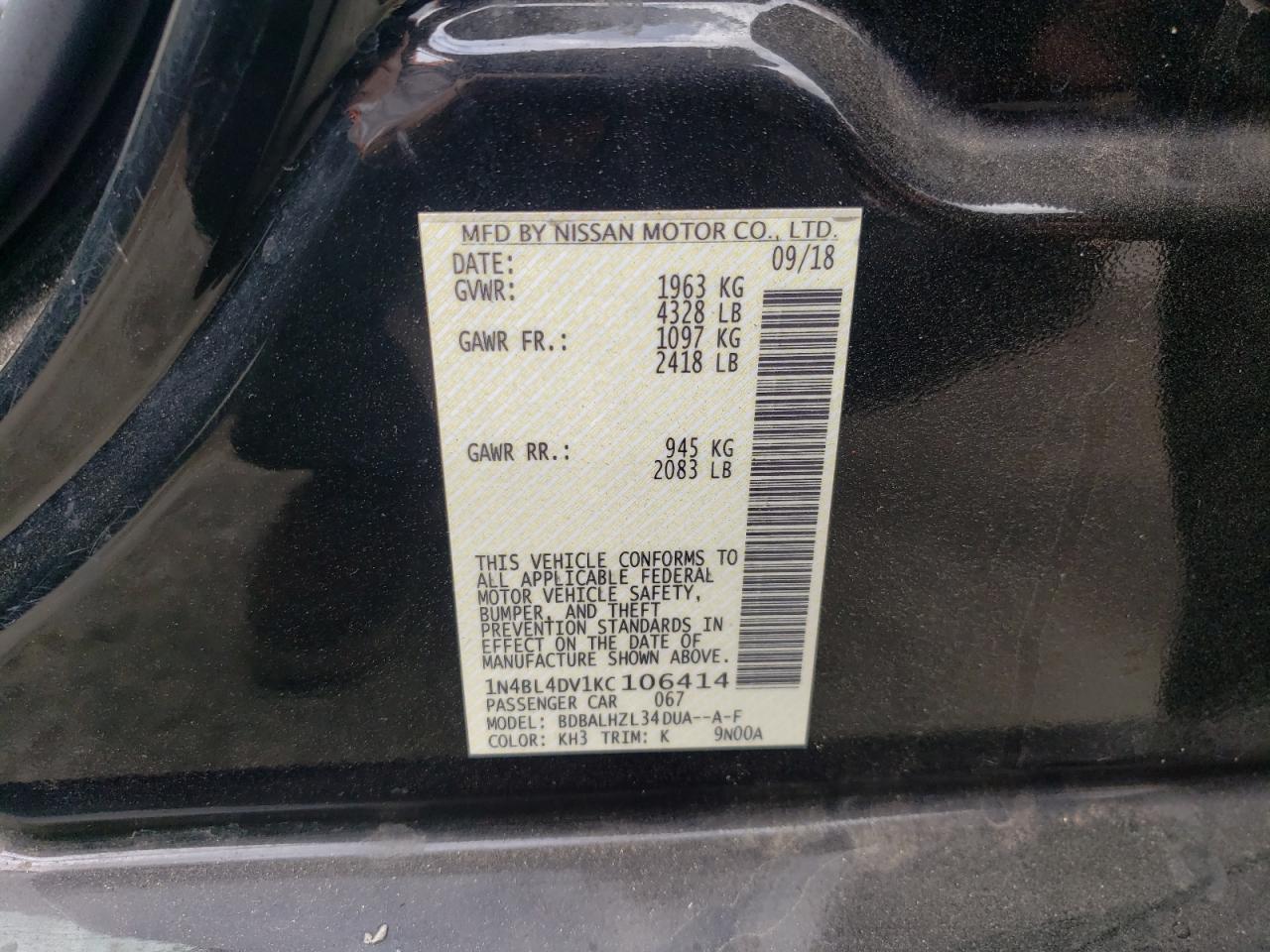 2019 NISSAN ALTIMA