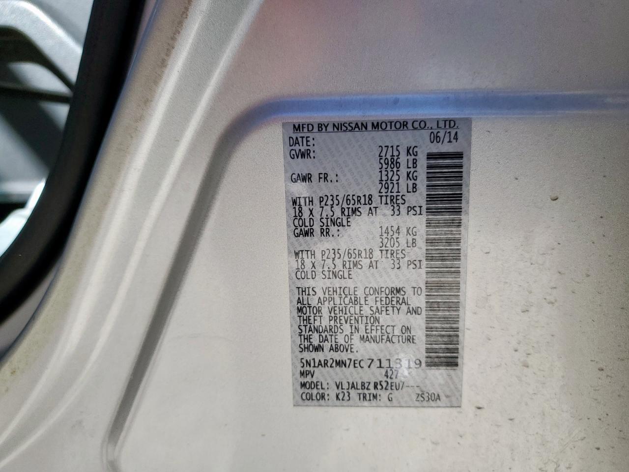 2014 NISSAN PATHFINDER