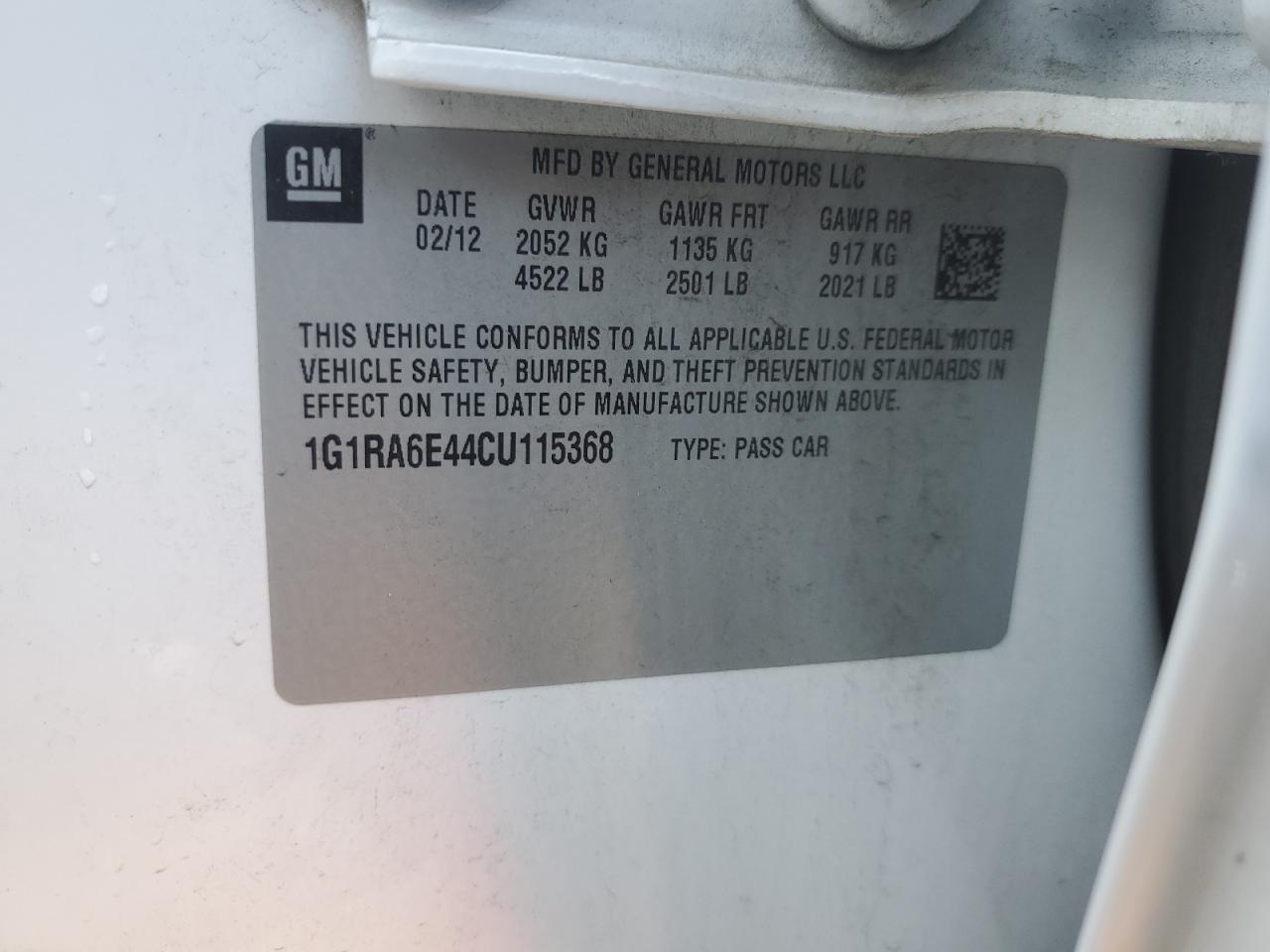 2012 CHEVROLET VOLT