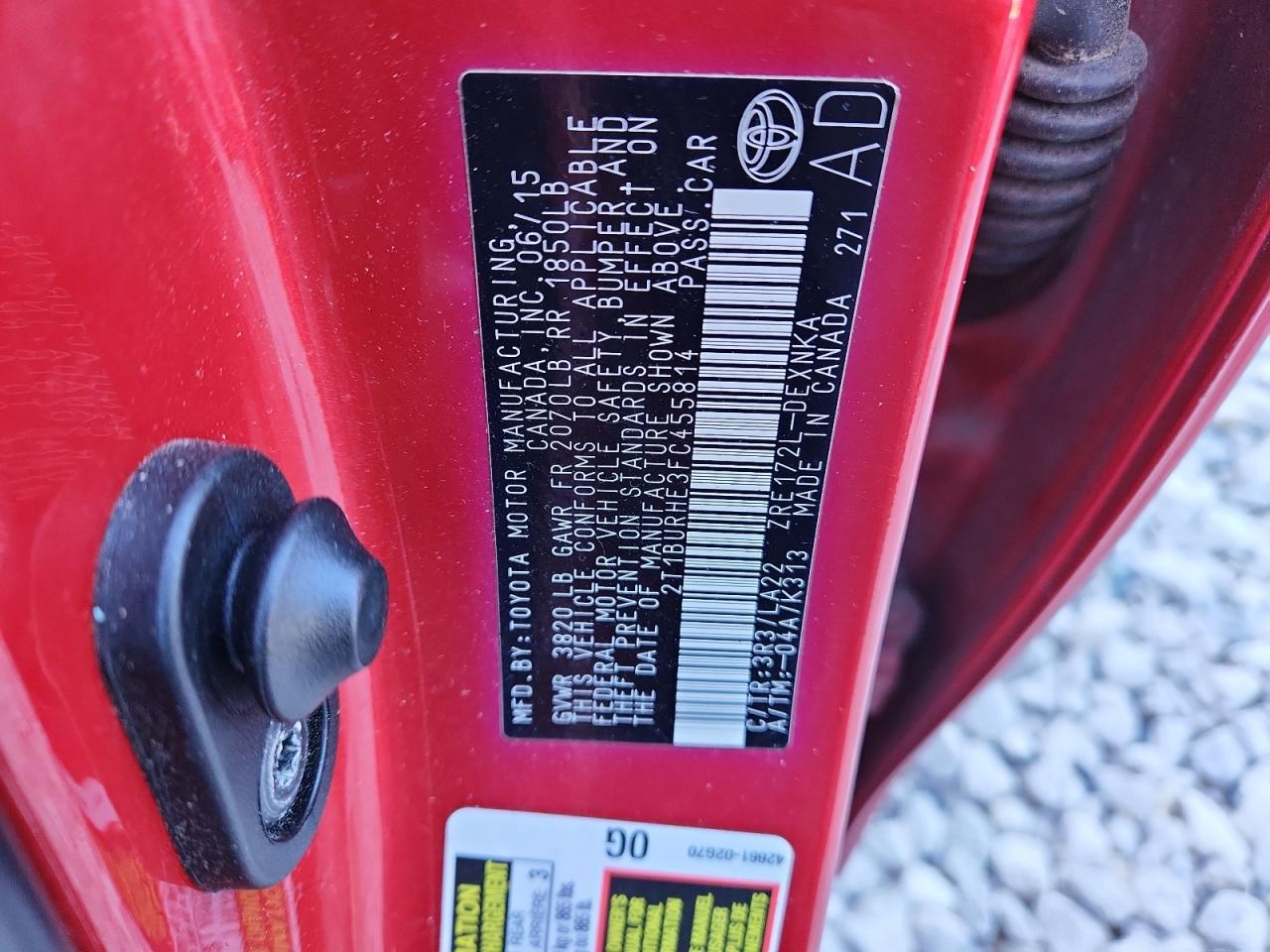 2015 TOYOTA COROLLA