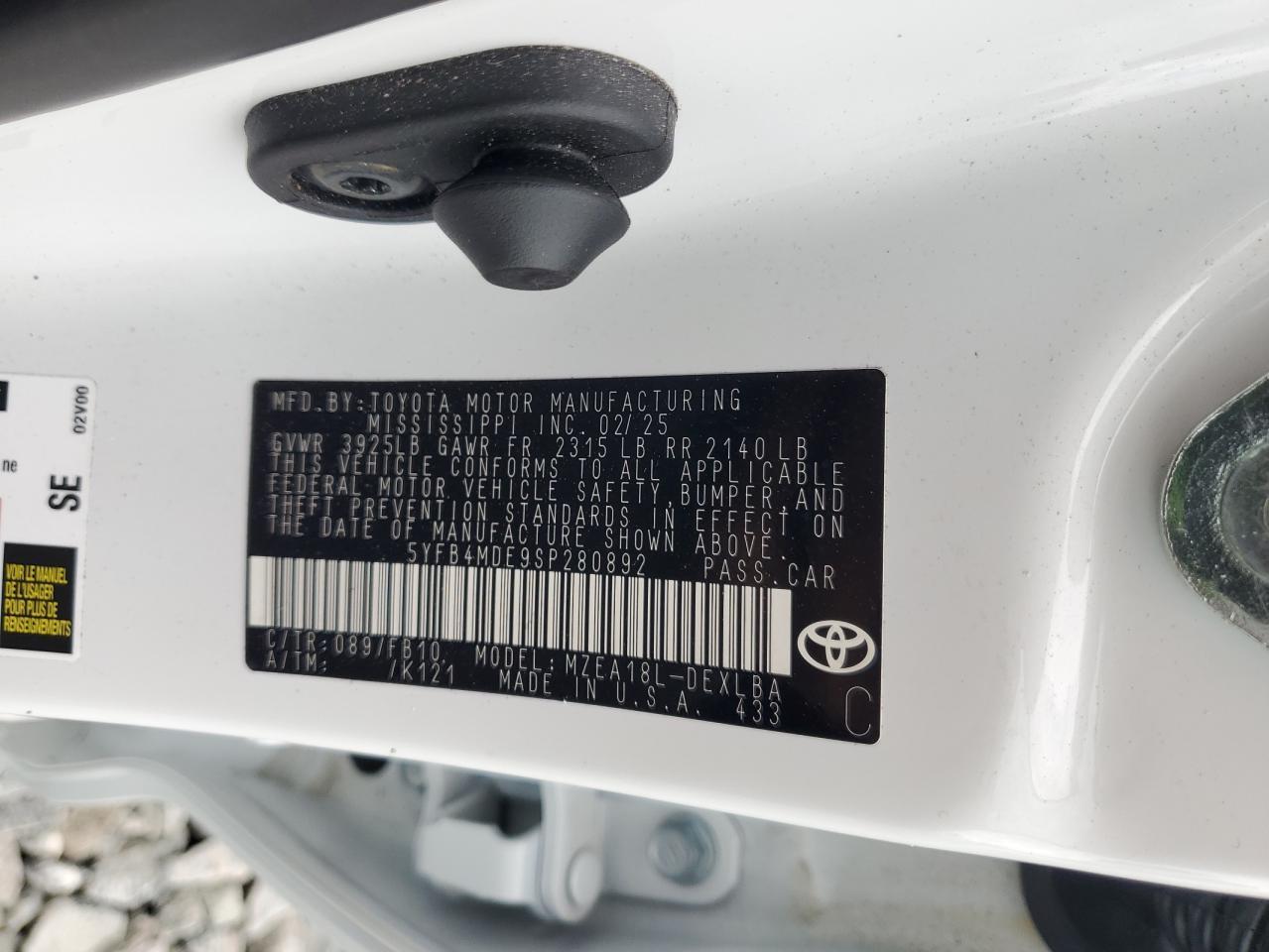 2025 TOYOTA COROLLA