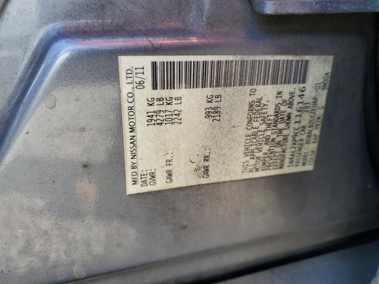 2012 NISSAN ALTIMA