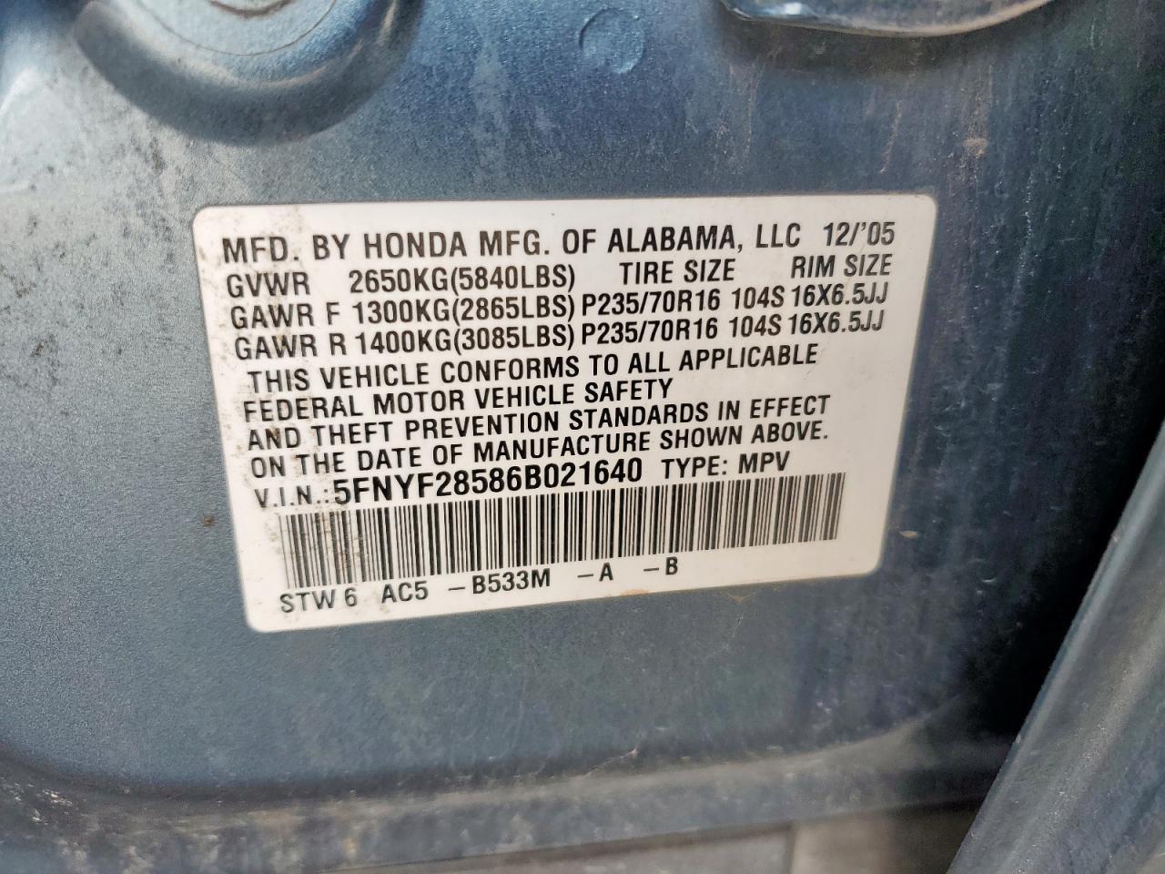 2006 HONDA PILOT