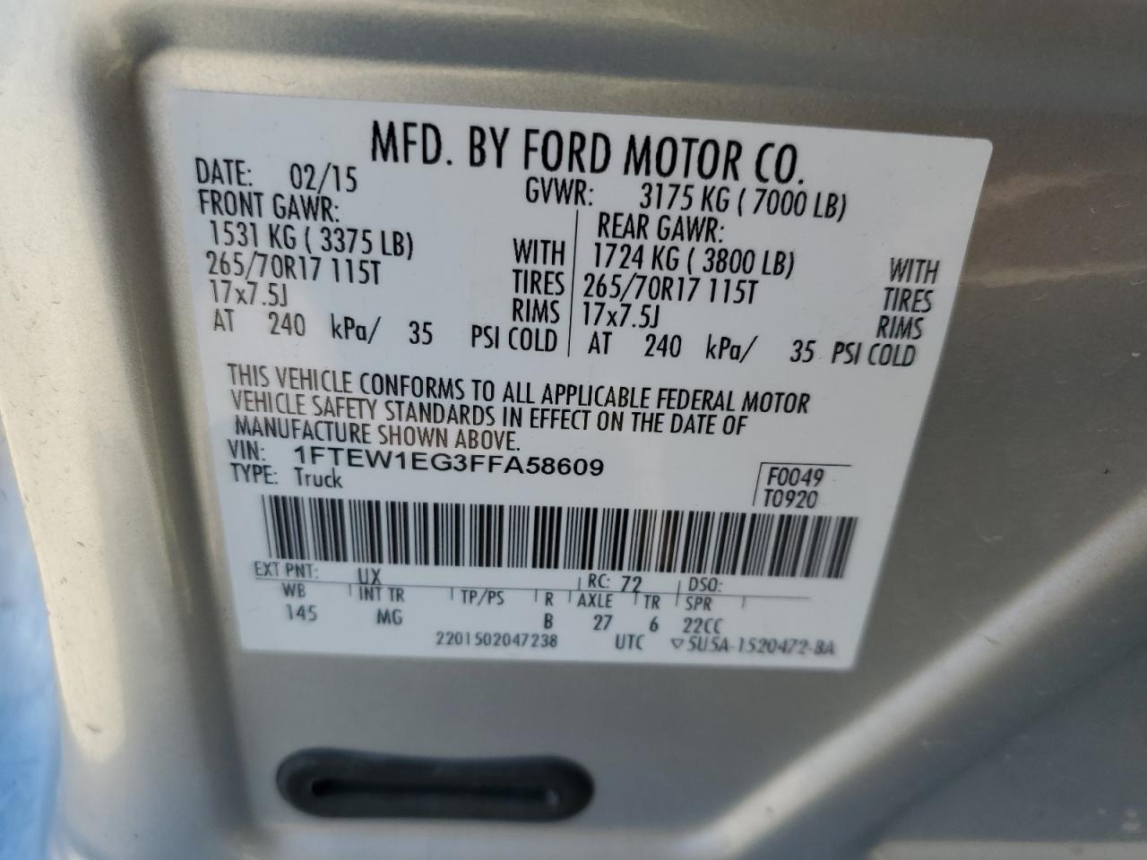 2015 FORD F-150