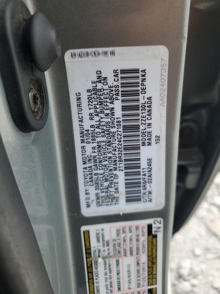 2004 TOYOTA COROLLA