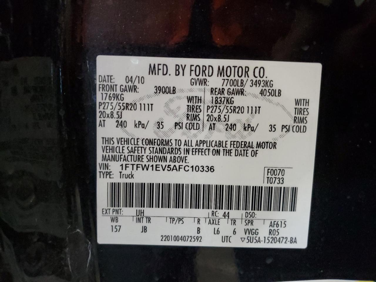 2010 FORD F-150