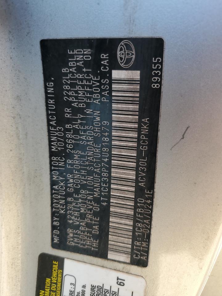 2004 TOYOTA CAMRY