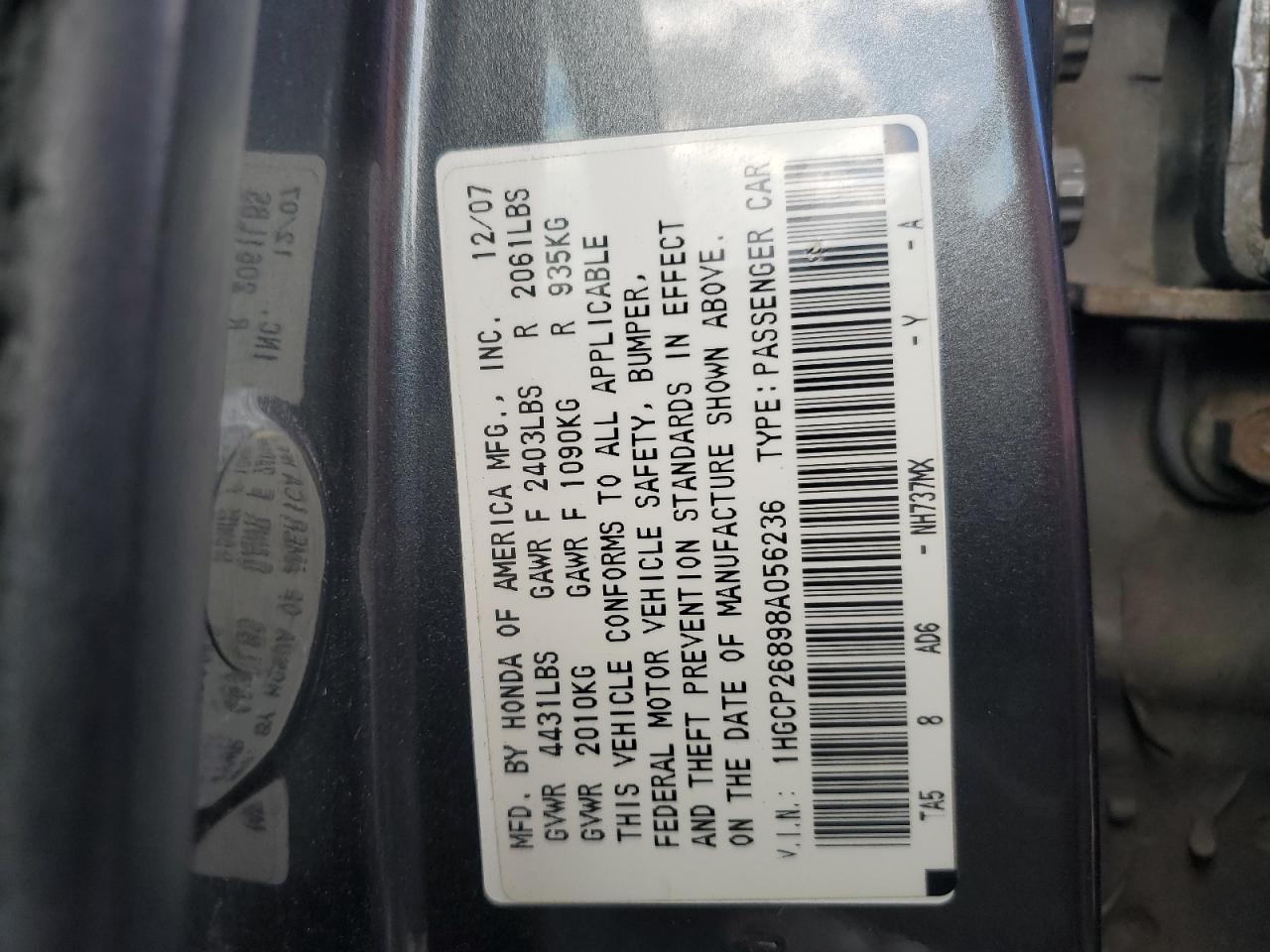 2008 HONDA ACCORD