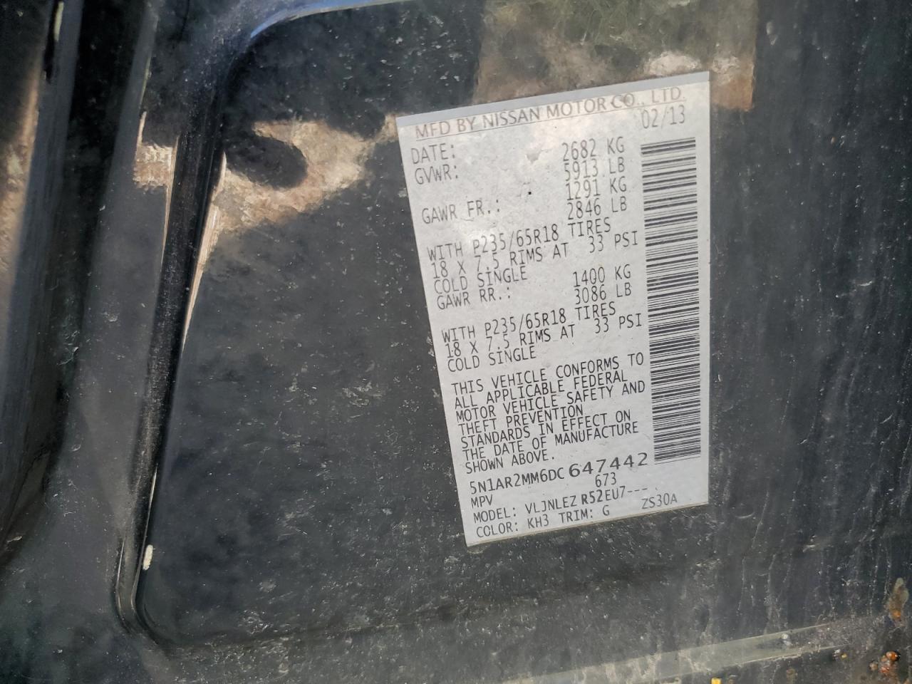 2013 NISSAN PATHFINDER