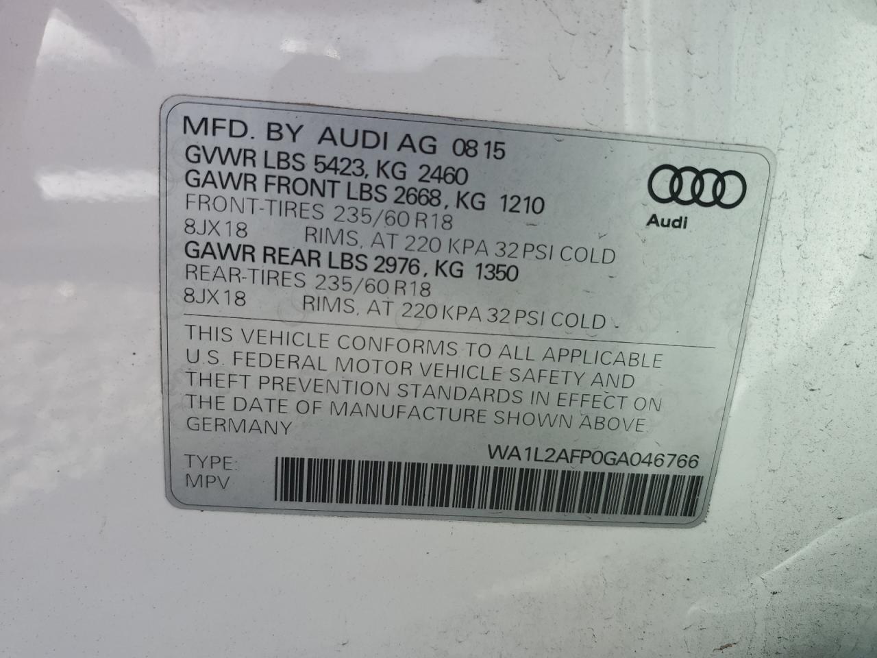 2016 AUDI Q5
