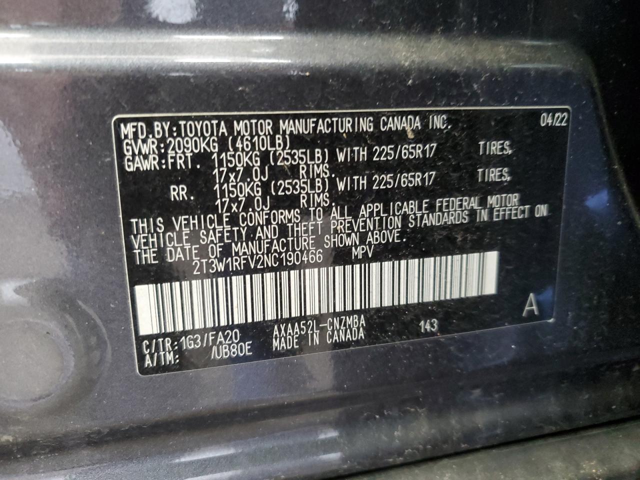 2022 TOYOTA RAV4