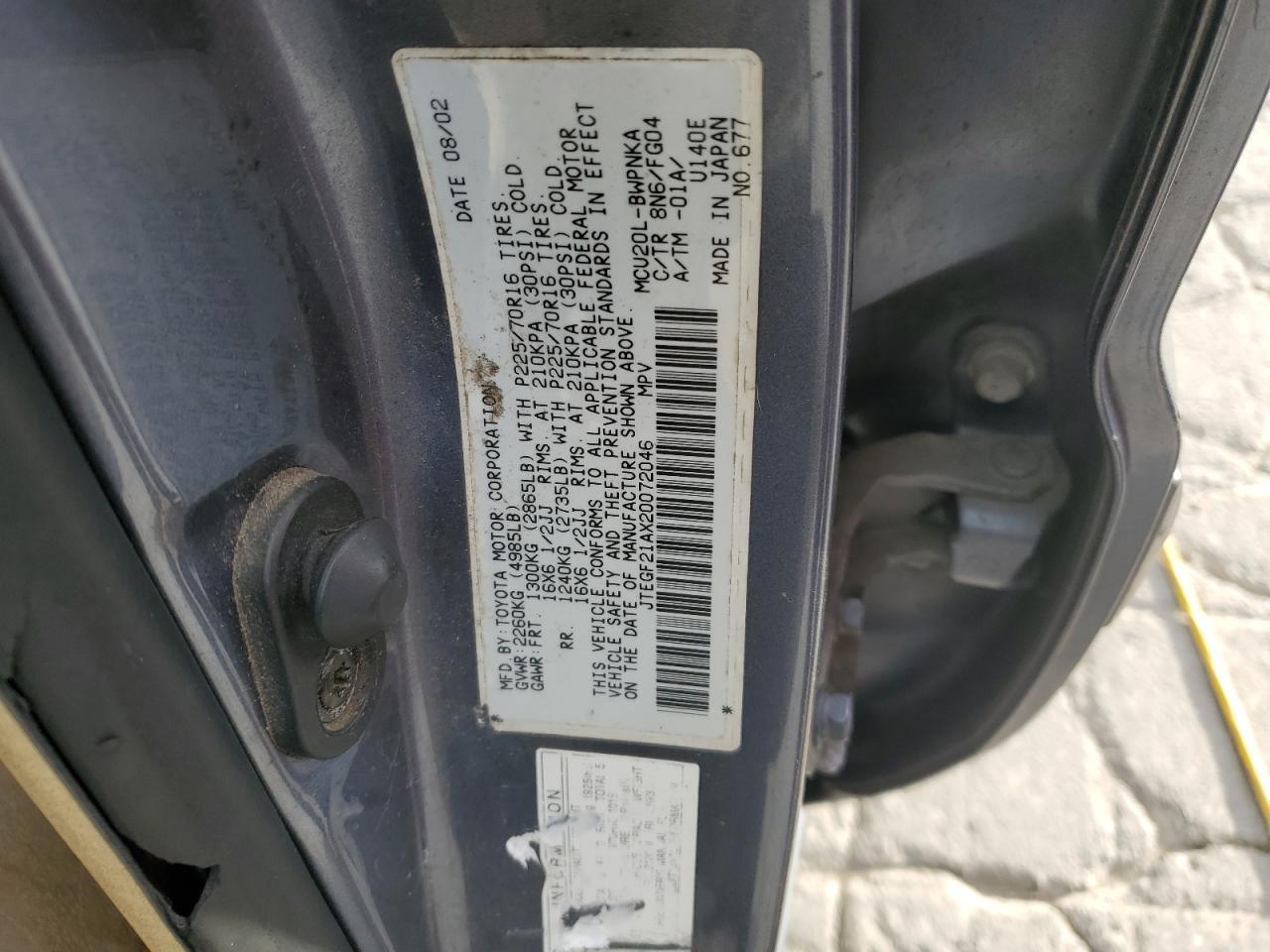 2002 TOYOTA HIGHLANDER