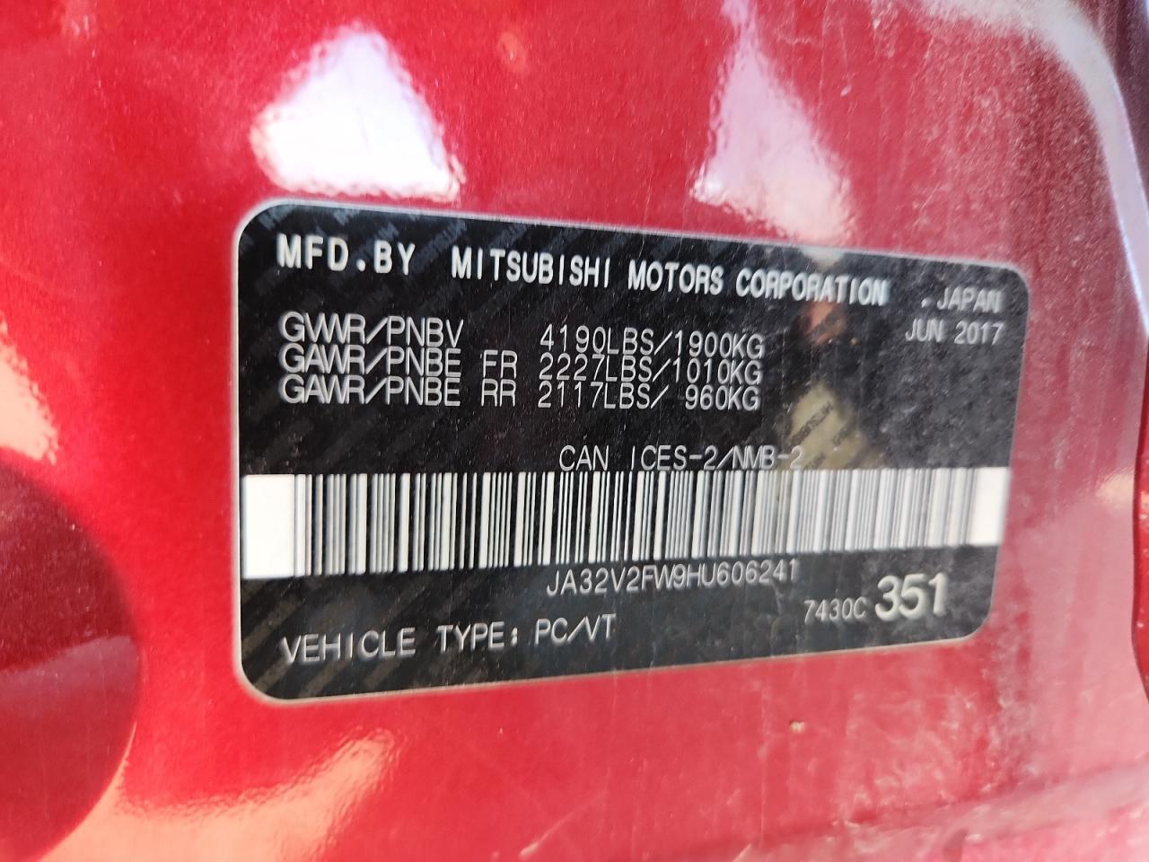 2017 MITSUBISHI LANCER