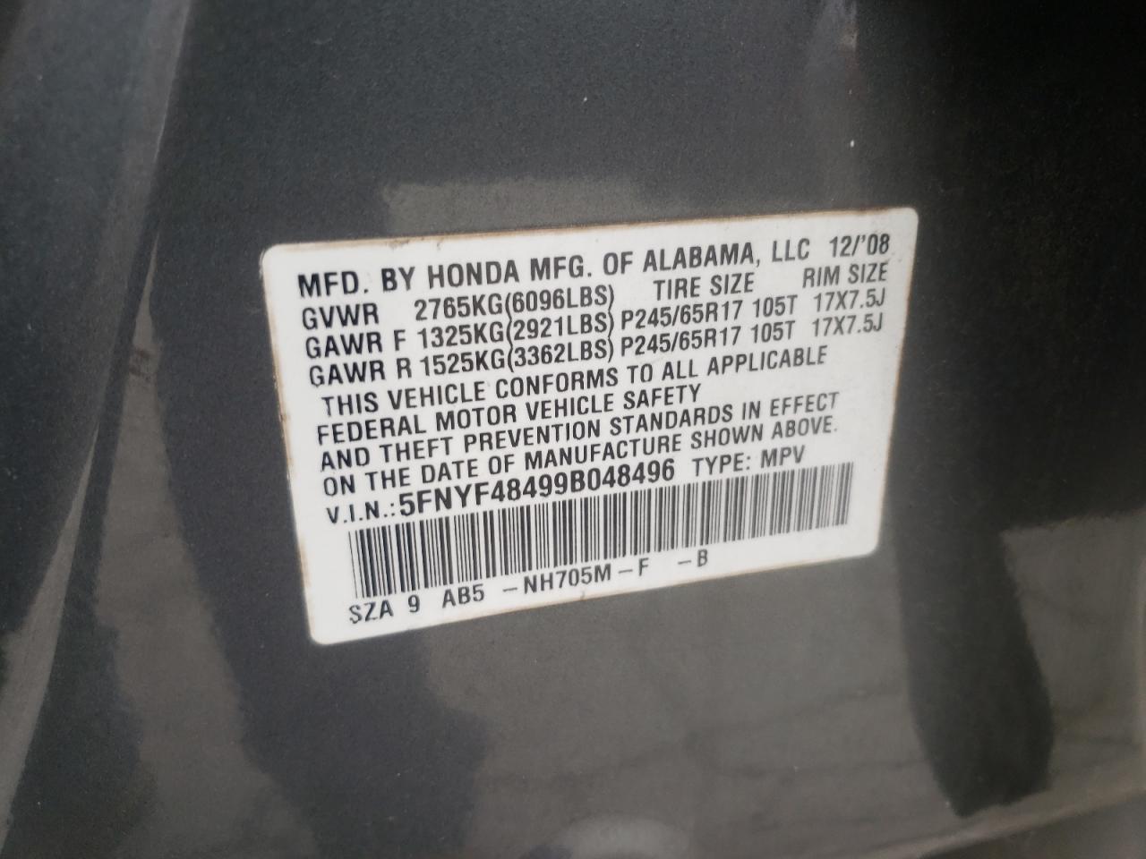 2009 HONDA PILOT