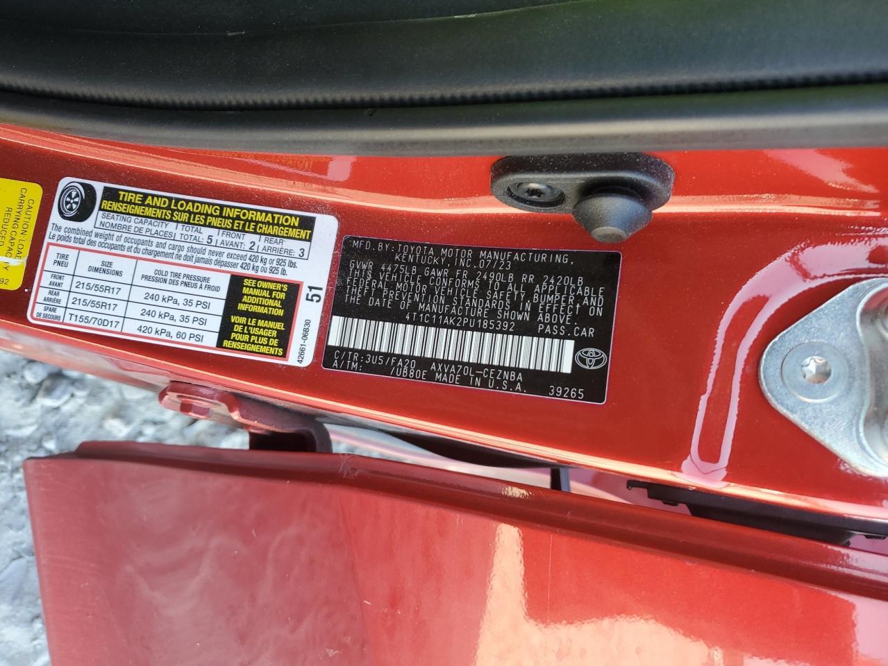 2023 TOYOTA CAMRY