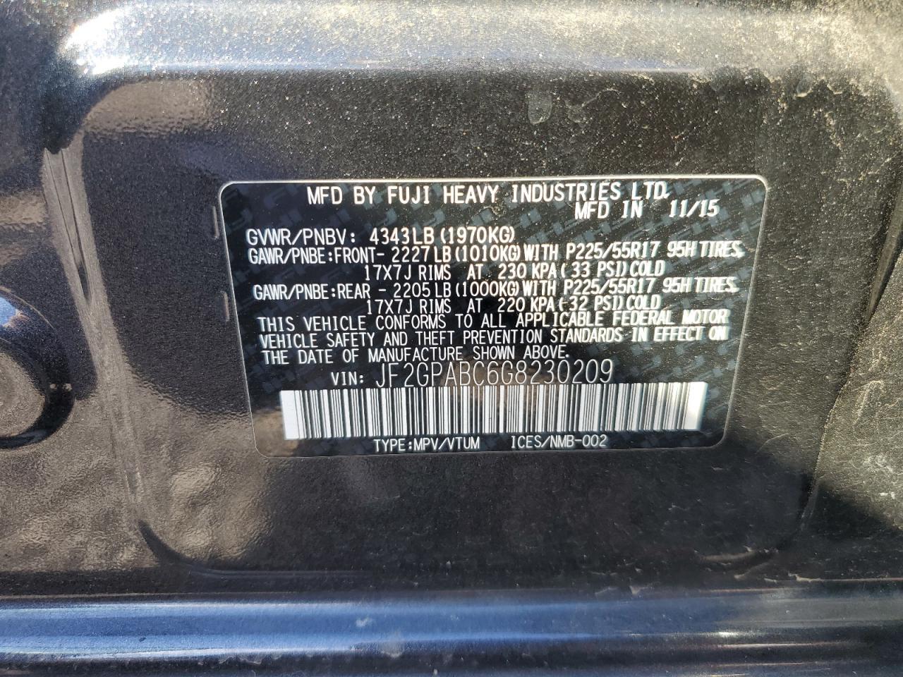 2016 SUBARU Crosstrek